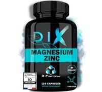 Magnesio Bisglicinato, Malato, Citrato ✗ 3 formas de Zinc ✗ Vitamina B6 Bioactiva ✗ ZMA DIX ✗ Alta biodisponibilidad ✗ Fabricado en Francia ✗ 120 cápsulas veganas ✗ Ideal para deportistas ✗