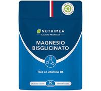 Magnesio Bisglicinato + Vitamina B6 - Absorción y Asimilación Máxima - Estrés, Fatiga y Calambres - Apoyo Muscular y Nervioso - Vegano, Sin Gluten ni Lactosa - Doypack 90 Cápsulas - Nutrimea