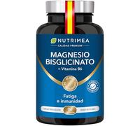 Magnesio Bisglicinato + Vitamina B6 Activa - Máxima Absorción y Tolerancia - Estrés, Fatiga y Calambres - Apoyo Muscular y Nervioso - Vegano, Sin Gluten ni Lactosa - 90 Cápsulas - Nutrimea