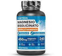 Magnesio Bisglicinato Vitastrong 450 mg por Dosis con Vitamina B6, 240 Cápsulas Premium Quality, Reducción del Cansancio y la Fatiga, Soporte Muscular, Sistema Nervioso y Energía, Sin Gluten ni OGM