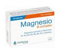 Magnesio + Complejo Vitamínico B Completo - Suplemento Diario para la Función Muscular, Equilibrio Nervioso, Energía y Concentración - 30 Cápsulas