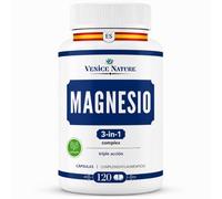 Magnesio Complex 400mg - 3 en 1 - Bisglicinato + Citrato + Óxido Marino, Magnesio 3 Puro, 120 Cápsulas Vegan - Uso Diario - Venice Nature