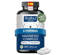 Magnesio Complex 450 mg - 5 en 1: Bisglicinato, Citrato, Carbonato, Óxido, Malato de Magnesio - 200 Capsulas, Más de 3 Meses de Suministro - Mejora tu Energía, Rendimiento y Descanso - Vegano