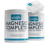 Magnesio Complex 6 en 1 PiùLife, 300 mg de Magnesio Puro, 360 Cápsulas | 3 al Día, Fórmula con Bisglicinato, Citrato, Pidolato, Carbonato, Gluconato y Óxido, Músculos, Energía y Sistema Nervioso