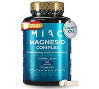 Magnesio Complex - Citrato de Magnesio 1545mg + Bisglicinato de Magnesio 600mg - Energía Diaria + Reduce Cansancio y fatiga - con Vitaminas B5 B6 C - 120 cápsulas