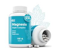 Magnesio Complex | CITRATO + MALATO + BISGLICINATO | 190 Caps | Dormir Mejor, Mayor Energía y Recuperación Muscular | Máxima Absorción y Biodisponibilidad | Apoyo en la Digestión y Estado Anímico