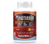 Magnesio Complex NaturBite - Citrato y Bisglicinato de Magnesio con Vitaminas C, B5 y B6 - Alta Biodisponibilidad para Músculos, Energía y Sistema Nervioso - 240 Comprimidos Veganos