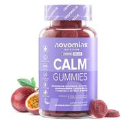 Magnesio Glicinato Gominolas - Calm Gummies con 1050 mg de Glicinato y Citrato de Magnesio, Ashwagandha, Glicina, Melisa, Vitamina B12 y Yodo - Vegano y Sin Gluten - 60 Gominolas - Novomins