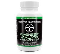 Magnesio Malato Vegan y Vitamina B6 - 1000 mg / 150mg de Magnesio Elemental + Vit B6 - 75 Cápsulas (2+ Meses) de Desintegración Rápida, 150 mg de Malato de Magnesio Polvo Mineral (Magnesium Malate)