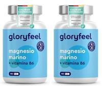 Magnesio Marino 360mg - Con Vitamina B6-180 Cápsulas Veganas (3 meses) - Para el cansancio, la función nerviosa, muscular y metabólica - Sin aditivos (Paquete de 2)