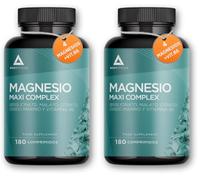 Magnesio Maxi Complex 1250mg |4 Magnesio Bisglicinato+ Malato+ Citrato+ Óxido marino+ Vitamina B6| Reduce Cansancio y Fatiga. Fortalece Articulaciones y Músculos. Evita lesiones (Paquete de 2)
