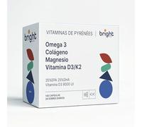 Magnesio Omega 3 Colágeno + Vitamina D3 y K2 8000 ui - Gestión de la Edad, 4 Suplementos en 1 Paquete para Fortaleza ósea y apoyo al corazónl. 28 Dosis Diarios