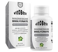 Magnesium Bisglycinate (Albion) 60 Cápsulas Veganas | 550mg Bisglicinato Magnesio Alta Absorción | Reduce Cansancio, Función Muscular, Huesos y Sistema Nervioso