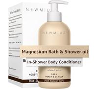 Magnesium Shower Oil Body Wash - Natural Post Shower Care for Dry Skin in Shower Cleansing & Softening Hidratación Body Legs Non Greasy Shea Honey Vanilla Spa Self Care Spa Gift