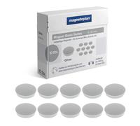 Magnet Basic Series - 10 imanes de Colores para Pizarra magnética, Nevera y pizarras Blancas, diámetro de 38 mm, Fuerza de sujeción 1500 g (10 Hojas A4), Revestimiento Especial sin arañazos