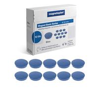 Magnet Basic Series - 10 imanes de Colores para Pizarra magnética, Nevera y pizarras Blancas, diámetro de 32 mm, Fuerza de sujeción 800 g (7 Hojas A4), Revestimiento Especial sin arañazos, fácilmente