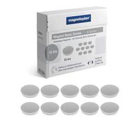 Magnet Basic Series - 10 imanes de Colores para Pizarra magnética, Nevera y pizarras Blancas, diámetro de 32 mm, Fuerza de sujeción 800 g (7 Hojas A4), Revestimiento Especial sin arañazos, fácilmente
