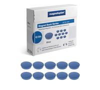 Magnet Basic Series - 10 imanes de Colores para Pizarra magnética, Nevera y pizarras Blancas, diámetro de 24 mm, Fuerza de sujeción 300 g (4 Hojas A4), Revestimiento Especial sin arañazos, fácilmente