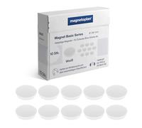 Magnet Basic Series - 10 imanes de Colores para Pizarra magnética, Nevera y pizarras Blancas, diámetro de 38 mm, Fuerza de sujeción 1500 g (10 Hojas A4), Revestimiento Especial sin arañazos