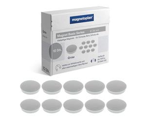 Magnet Basic Series - 10 imanes de Colores para Pizarra magnética, Nevera y pizarras Blancas, diámetro de 38 mm, Fuerza de sujeción 1500 g (10 Hojas A4), Revestimiento Especial sin arañazos