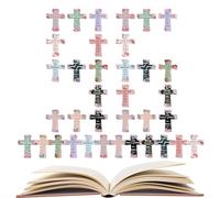 Magnet Cross Bookmarks - Flower Page Markers Magnetic Scripture Tabs | 96 Pieces Inspired Design Easy Clip Bible Marker for School, Church, Reading or Education Devotion, 1.57x1.97in