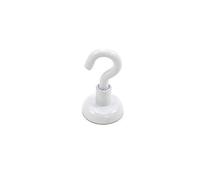 Magnet de Gancho de Neodimio Pintado Blanco Con Gancho M4 Para Refrigerador, Pizarra, Tablero de Anuncios, Archivador O Oficina - 16mm de Diámetro x 30.5mm de Alto - 9.7kg