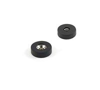 Magnet de Neodimio N42 Recubierto de Goma - 16,6mm de Diámetro x 5,1mm de Espesor x 4.2mm C/Fregadero - 1.9kg - Sur - Paquete de 2