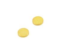 Magnet de Polaridad Chapada en Oro Con Hoyuelos en La Cara Norte Para Identificar La Polaridad de Otros Imanes - 12mm de Diámetro x 2mm de Espesor - Paquete de 20