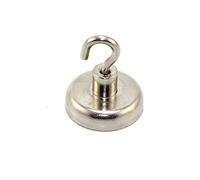 Magnet de Sujecion de Neodimio Con Gancho M4 Para Colgar, Sostener O Mostrar Elementos - 32mm de Diametro - 36.4kg.