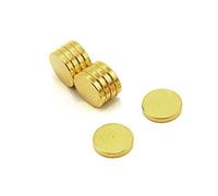 Magnet de Terapia Con Chapado de Oro Con Hoyuelos en La Cara Norte Para Terapia Magnética Y Alivio Del Dolor - 12mm de Diámetro x 2mm de Espesor - Paquete de 10