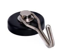 Magnet Expert 36 Mm De Diámetro De Goma Recubiertos Imán Pote De Ferrita Con Gancho Giratorio (paquete De 20)