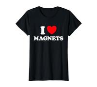 Magnet Heart Funny Magnetic Science BOT Tech Ventilador de magnetismo Camiseta gráfica económica, Mujer, Negro, L