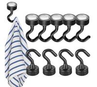 Magnet Hooks 10 Pack Wall Mount Organizer | Magnetic Wreath Hanger Heavy-Duty Cabinet Hooks Multipurpose Strong Metal Holder For Kitchen Bathroom Fridge Garage Home Storage Classroom Locker Office She