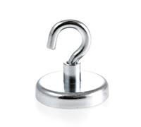 Magnetastico® | 1 pieza gancho magnético de neodimio N35 36 mm Ø | Fuerza de atracción de 41.0 kilogramos | 1 imán ultra potente con gancho de neodimio revestida de zinc y muy robusto