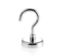 Magnetastico® | 1 pieza gancho magnético de neodimio N35 48 mm Ø | Fuerza de atracción de 81.0 kilogramos | 1 imán ultra potente con gancho de neodimio revestida de zinc y muy robusto
