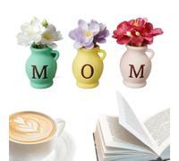 Magnete Decorativo - 4.5 X 2 Cm Calamita Frigo | Calamite Frigorifero 3 Pezzi Mini Vaso Silicone Decorazioni Frigo con Fiori Artificiali Magnetici, Ornamento Cucina Regalo Mamma Casa Ufficio