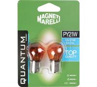 Magneti Marelli 070.0000009496 PY21W - Par de bombillas para coche, color naranja, 12 V, 21 W, casquillo BAU15s