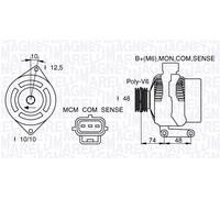 MAGNETI MARELLI Alternador FORD 1,6 1,4 1070806 1090084 1090085 1097305 1301511