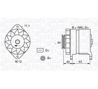 MAGNETI MARELLI Alternador para IVECO FIAT ALFA ROMEO 2,5 2,8 0000004808509