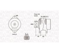 MAGNETI MARELLI Alternador para NISSAN 1,8 1,6 231004M510 A002TB3191 LR180762