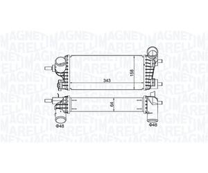 MAGNETI MARELLI Enfriador Intercooler Ladeluftkühler para Ford C-Max II DXA/CB7