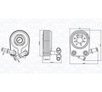 MAGNETI MARELLI Radiador Aceite Apto para Fiat Doblo 119 1.9 D Multijet Bravo II