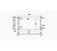 MAGNETI MARELLI Radiador refrigeración del motor FORD FIAT 1,8 2,0 1061191