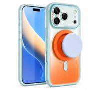 Magnetic 2-in-1 Double-Layer Gradient Full-Cover Ai Button Case for iPhone 17/16/15/14 Pro MAX, Magnetic Gradient Phone Case with Built-in Stand (Orange,17promax)
