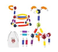 Magnetic Balls and Rods Set - Construction Building Game | Telescopic Magnetic Stick Toy Kids Educational Stem Learning Set for Boys, Girls, Toddler, and Youth at Home, School or Travel Play