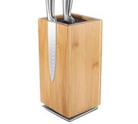 Magnetic Block - Wooden 360 Rotatable Stand, Double Sided Vertical Blade Rack with Powerful Internal Magnets, Natural Acacia Wood Finish, Ideal for Professional Chef Kitchens