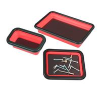 Magnetic Bolt Tray, Magnetic Parts Holder Storage Tray, Silicone 3-Piece Set, Foldable Tool Sorter Organizer, Ideal for Nut and Screw Sorting, Perfect for Auto Repair, Garage, and Workshop Management