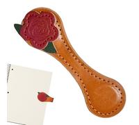 Magnetic Bookmark - Vintage Floral PU Leather Clip, Premium Double Sided Magnet, Elegant Page Marker, Waterproof Aesthetic Stationery, Durable Reading Accessory, Slim Design | For Teachers