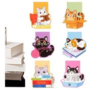 Magnetic Bookmarks Set, Cat Design Markers, Cute Paper Clips with Smart Style, Study Gear for Daily Reading, Page Mate, Magnetic Bookmarks Set for School Church Club Library Reading Corner Journal
