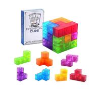 Magnetic Building Blocks for Kids Magic 3d Magnetic Puzzle Cube with 54 Guide Cards for Children (red)